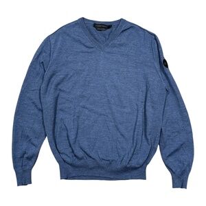 Canada Goose Livorno Merino Wool Muted Blue V Neck Sweater Mens Large / XL